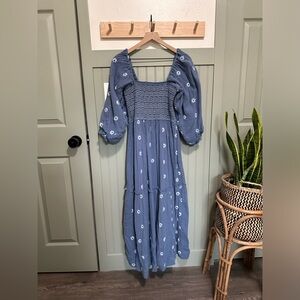 Free People Dahlia Embroidered Maxi Dress
